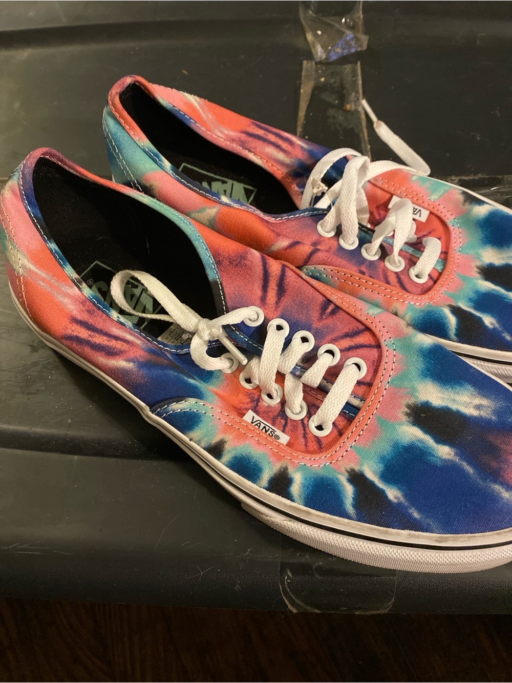 Vans Women's Tie-Dye Low Top Sneakers - Blue, Pink, Teal